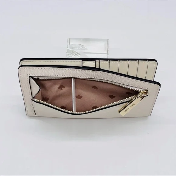 Kate Spade Slim Bifold Wallet Pearl White - Picture 3 of 7